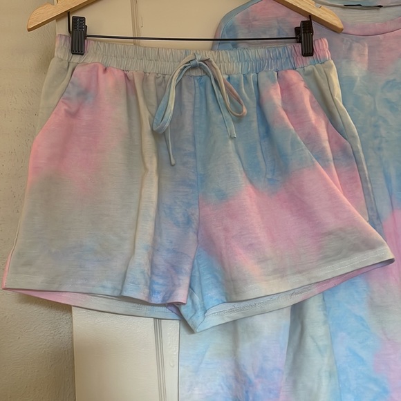 Vici Tie Dye top and short lounge pajama casual set - Picture 6 of 10